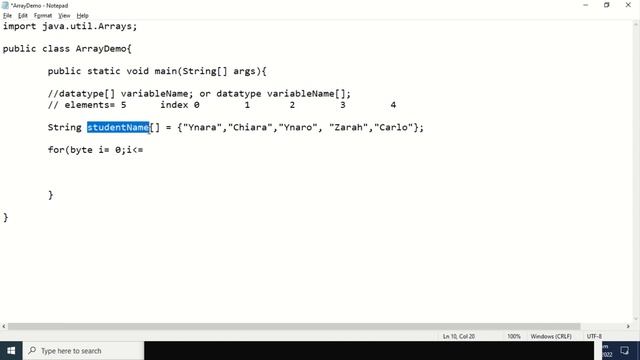 Array in Java смотреть онлайн