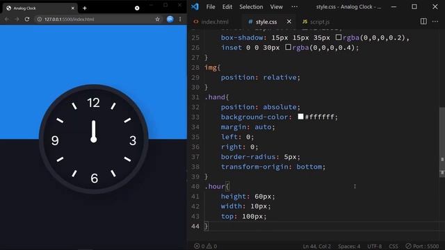 Analog Clock | HTML, CSS & Javascript Tutorial смотреть онлайн