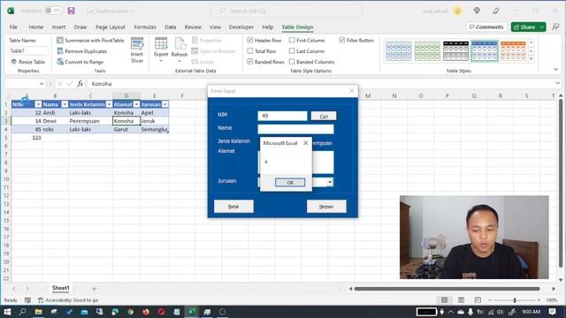 Step By Step Membuat Form Input VBA Excel CRUD Dengan Format Table Pada Sheet смотреть онлайн