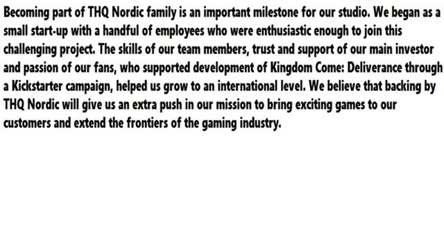THQ NORDIC COMPRA WARHORSE STUDIOS ( KINGDOM COME DELIVERANCE ) 2 MILLONES DE VENTAS- DEBATE смотреть онлайн