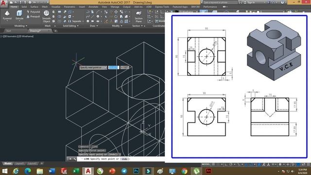 CAD CAM TUTORIAL EXERCISE 37 IN HINDI BY VCE, AUTODESK AUTOCAD, SLICE TOOL смотреть онлайн
