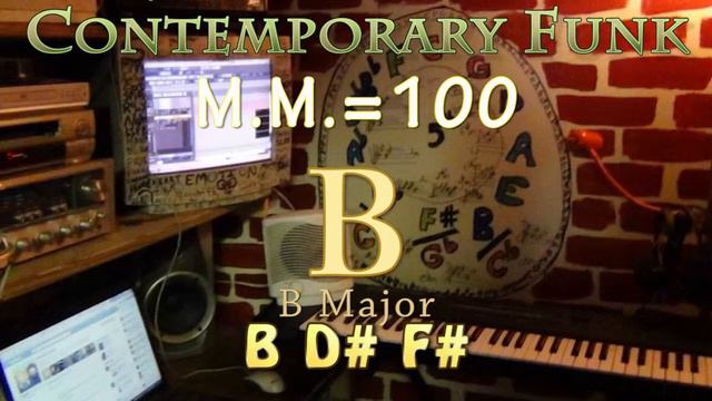 B Major - One Chord JamTrack - Contemporary Funk M.M. = 100
