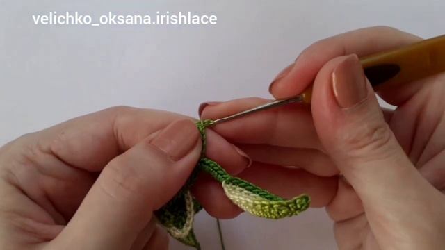 Веточка с цветами для ирландского кружева. Irish lace. смотреть онлайн