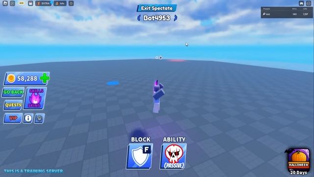 Using NEW NPC TRAINER MODE in Roblox Blade Ball.. смотреть онлайн
