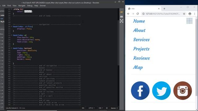 bootstrap 4 how to complete site carpet fitter navigation, footer, social icons html css js смотреть онлайн