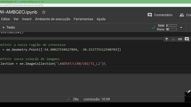 Python - NDWI para delimitar cursos de água no Google Earth Engine смотреть онлайн
