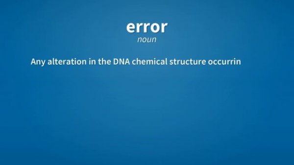 Error | Meaning of error