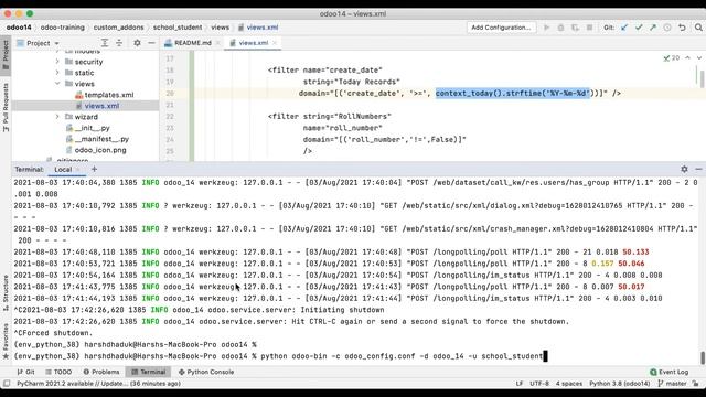 Dynamic filter based on Date Time and Day related filter in odoo search view