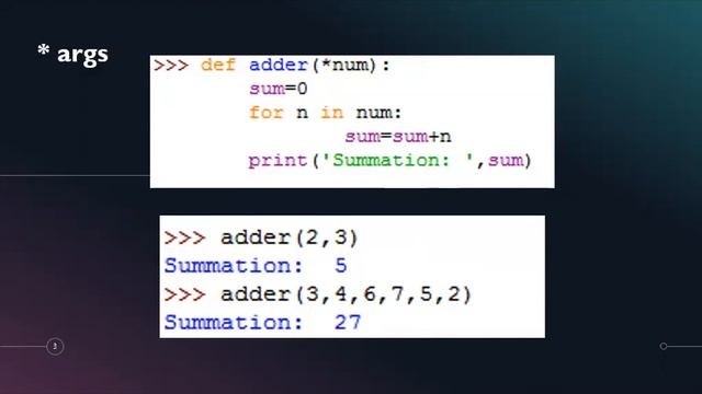 Python *args and **kwargs смотреть онлайн