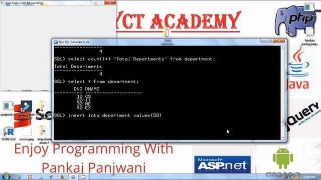 Oracle in Hindi By Pankaj Panjwani #19 | avg and count function смотреть онлайн