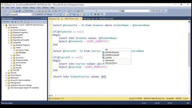 SQL script to insert into many to many table смотреть онлайн