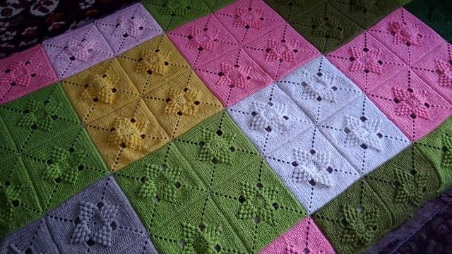 Плед из квадратных мотивов крючком/Обзор смотреть онлайн