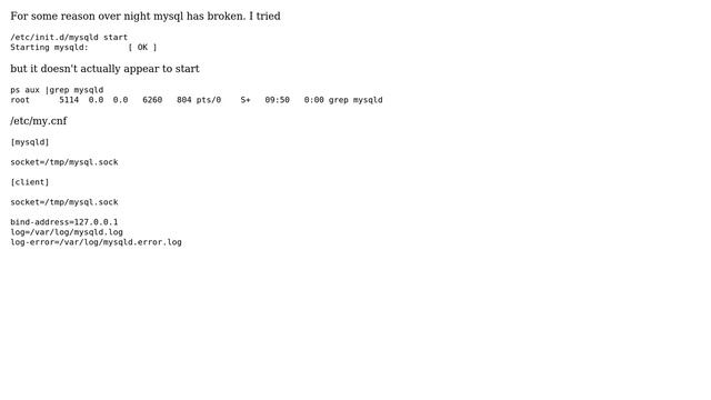Can't connect to local MySQL server through socket '/tmp/mysql.sock' (2) [2002] смотреть онлайн