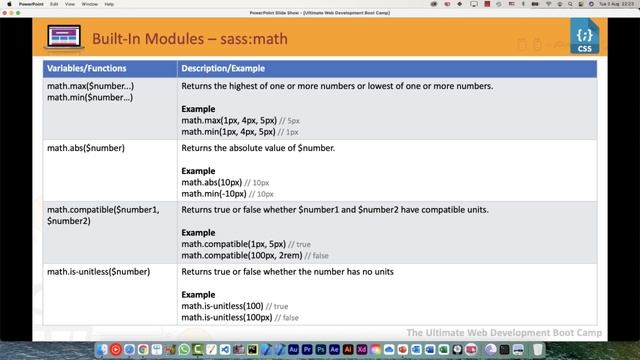 Built In Modules - Sass Math - learn sass - 19/23 смотреть онлайн