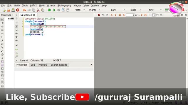 LATEX: WRITING MATHEMATICAL EQUATION USING TEXSTUDIO смотреть онлайн