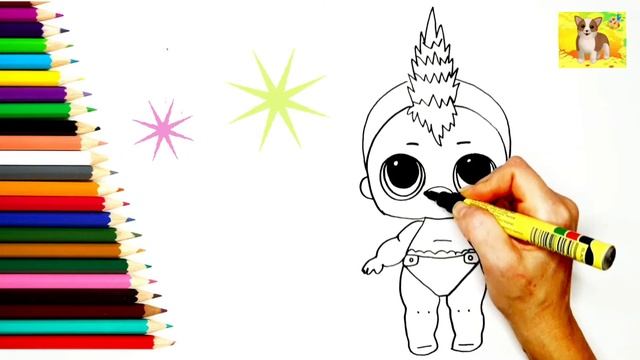 Раскраска Кукла Лол.Мультик раскраска Кукла Лол.Как нарисовать Куклу Лол. смотреть онлайн