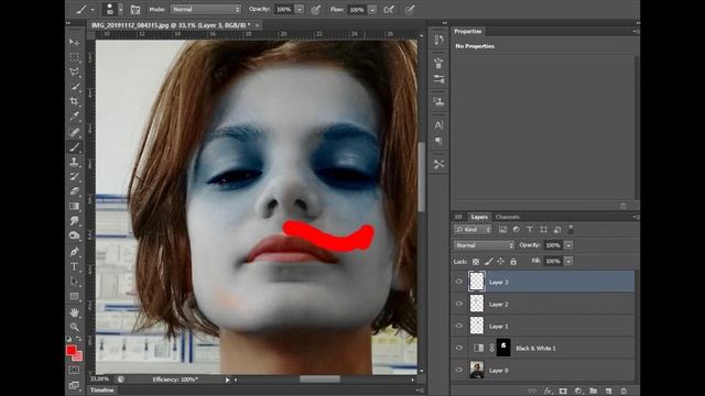 Как сделать грим JOKER в PHOTOSHOP tutorial 1# смотреть онлайн