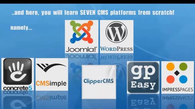 Learn Jomla, Wordpress, Concrete5 CMS, ImpressPages CMS, Clipper CMS, gpEasy CMS & CMSimple on udem смотреть онлайн