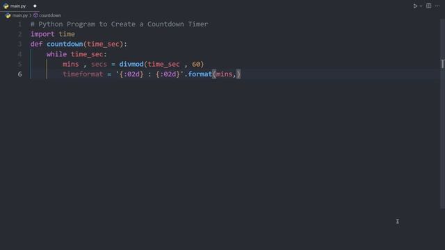 Python Program to Create a Countdown Timer | Python Examples смотреть онлайн