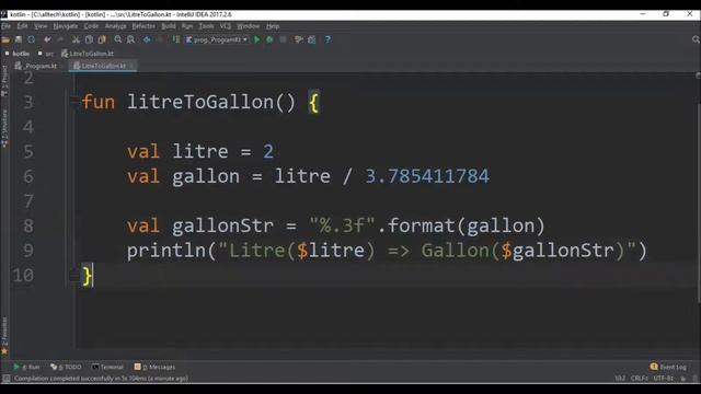 liters to gallons in kotlin смотреть онлайн