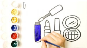 Как нарисовать КОСМЕТИКУ / мультик раскраска КОСМЕТИКА для детей / Раскраски малышам