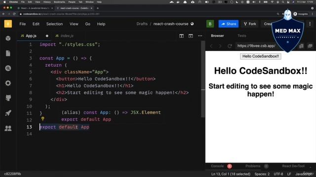 Functional components in React and how to enter JavaScript code in JSX Episod - 03 смотреть онлайн