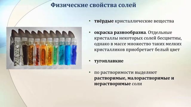 Важнейшие классы неорганических соединений. Тема 17. Соли. Составление формул солей смотреть онлайн