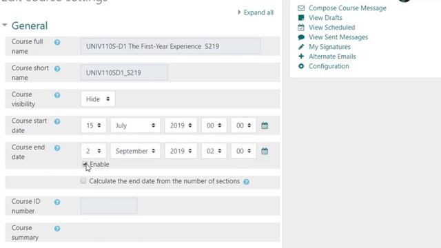 Changing Automatic Course End Date Using the Weekly Format in Moodle смотреть онлайн