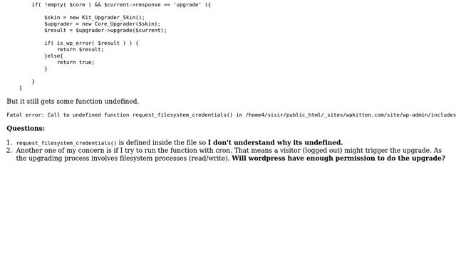 Wordpress: Running WP_Upgrader via Cron смотреть онлайн