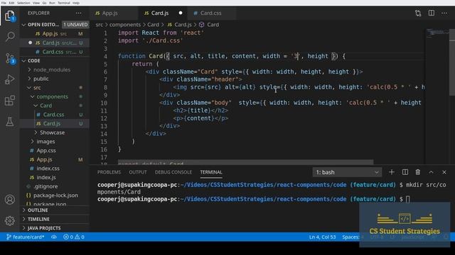 How to Create A Card Component with React смотреть онлайн