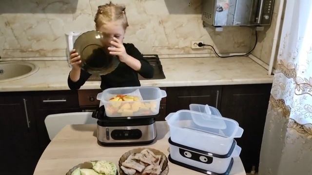 Kitfort KT-4082 пароварка. Обзор пароварки Kitfort. Приготовили с помощью пароварки kitfort. смотреть онлайн