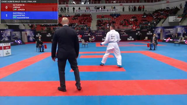 Qatamishi W (JOR) vs Kadyrgali A (KAZ)Final match - 70 kg I Male kumite WKC I Konya 2022 смотреть онлайн