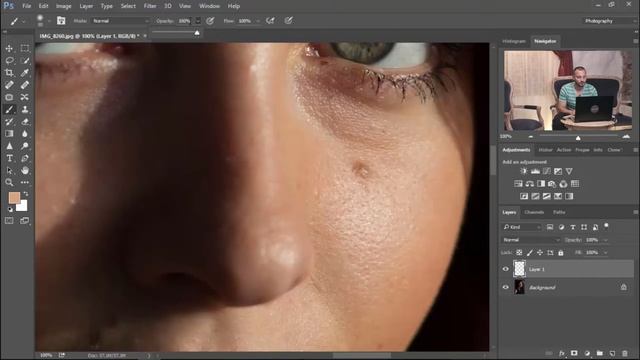 Photoshop - Убираем блеск, жирную кожу с лица за 60 секунд смотреть онлайн