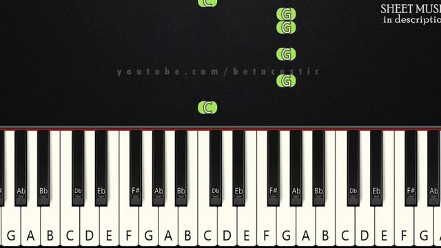 Waka Waka - Shakira | BEGINNER PIANO TUTORIAL + SHEET MUSIC by Betacustic смотреть онлайн