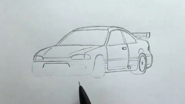 How to draw a HONDA CIVIC 1995 / drawing 3d car / coloring honda coupe 1993 from fast and furious 1 смотреть онлайн