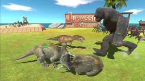 Dinosaurs Fight King Kong is Growing | Indominus Rex or King Kong - Animal Revolt Battle Simulator