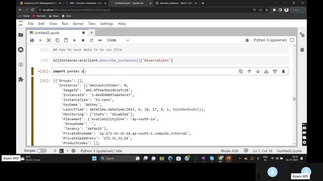 Working with boto3 to manage AWS EC2 instances |Save EC2 instances into csv file using Python#boto3 смотреть онлайн