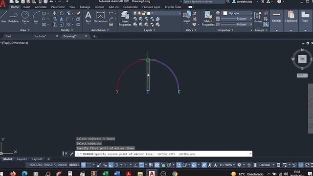 AutoCAD #12 Comando MIRROR ( ESPELHAR ) no AutoCad смотреть онлайн