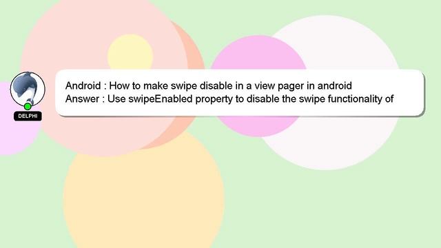 Android : How to make swipe disable in a view pager in android смотреть онлайн