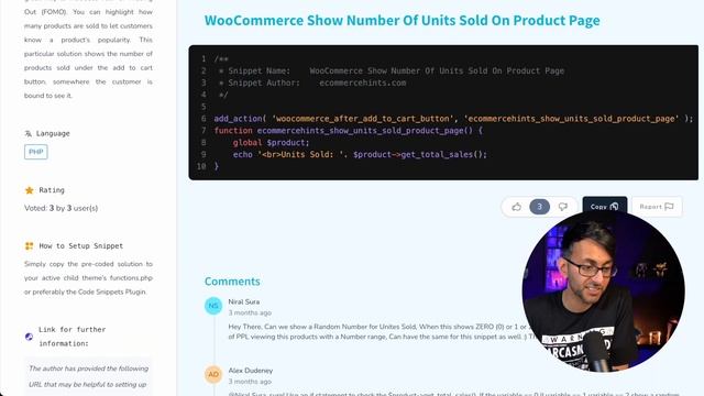 Show how many Items have been sold - WooCommerce Code Snippets - CodeSnippets смотреть онлайн