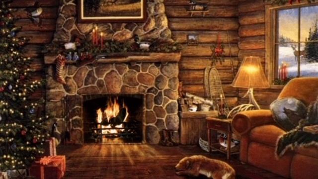 Сон в уютной зимней хижине со звуком треска камина и метели ??? смотреть онлайн