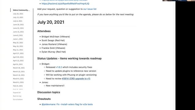 Velero Community Meeting/Open Discussion - July 20, 2021 смотреть онлайн