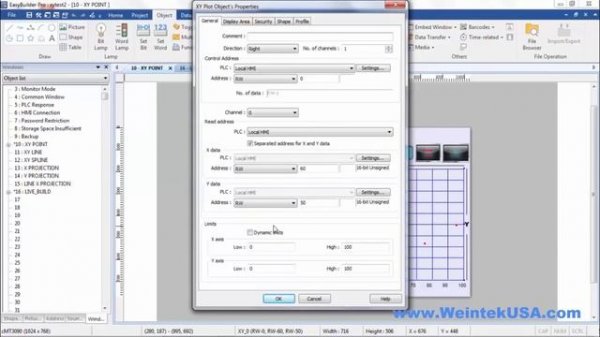 XY Plot Demo EasyBuilder Pro V6 Weintek Development Software