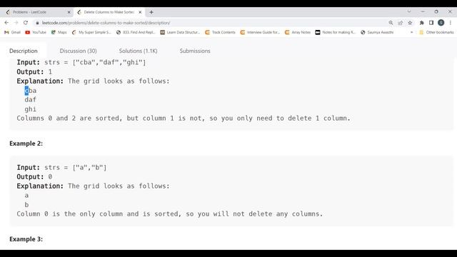 944. Delete Columns to Make Sorted || Leetcode || Coding with Explanation смотреть онлайн