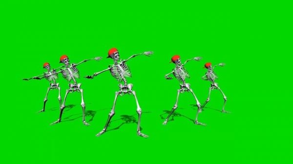 Skeletons Dancing #5 / Green Screen - Chroma Key