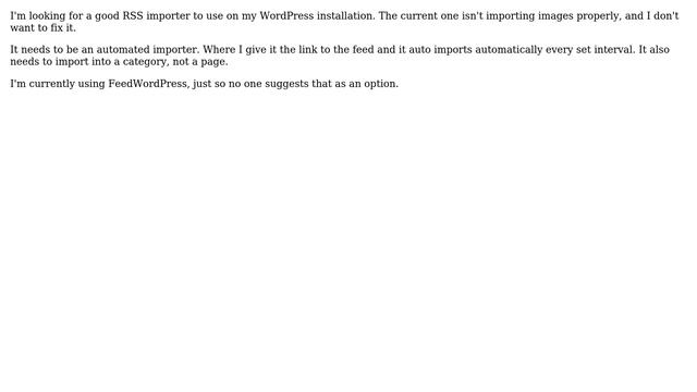 Wordpress: What's a good RSS Importer? смотреть онлайн