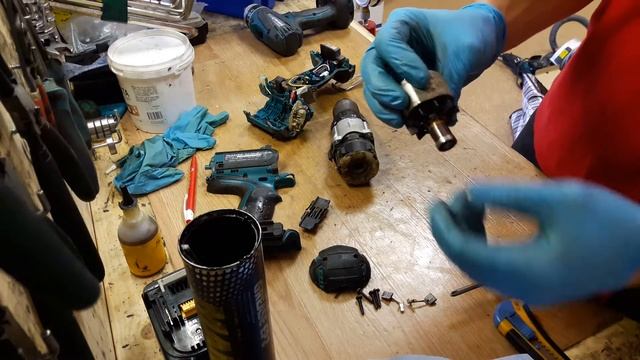 How to disassemble and repair Makita 18V li ion hammer drill BHP451 BDF451 BHP441 BDF441 gear assy смотреть онлайн