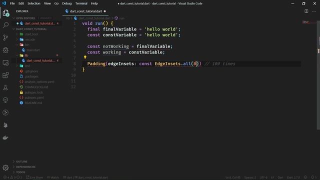 Dart "const" Tutorial – All You Need to Know (Const Expressions, Constructors, Canonical Instances) смотреть онлайн