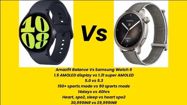 Amazfit Balance Vs Samsung Watch 6 | Amazfit Balance Vs Galaxy Watch 6 | Amazfit Balance Vs Samsung смотреть онлайн
