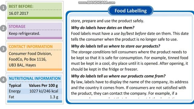 EXCEL 8 for Kaz M8f / FOOD LABELLING / text смотреть онлайн